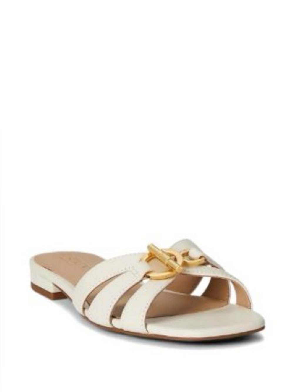 LAUREN RALPH LAUREN BLAIKE SLIDE SANDALS IN WHITE 7.5